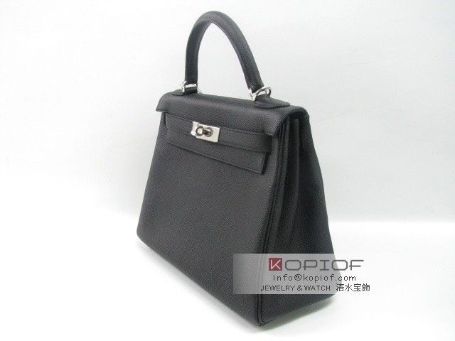 エルメス ケリー スーパーコピー28(内縫い)トゴ ブラック(金具:シルバー) her309